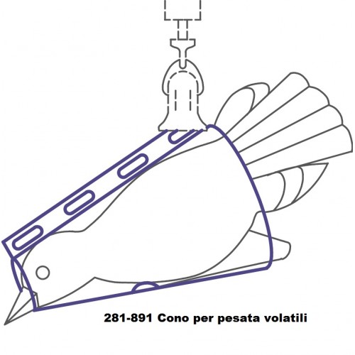 281-891 Cono per pesata per uccelli per dinamometri (50–500 g)